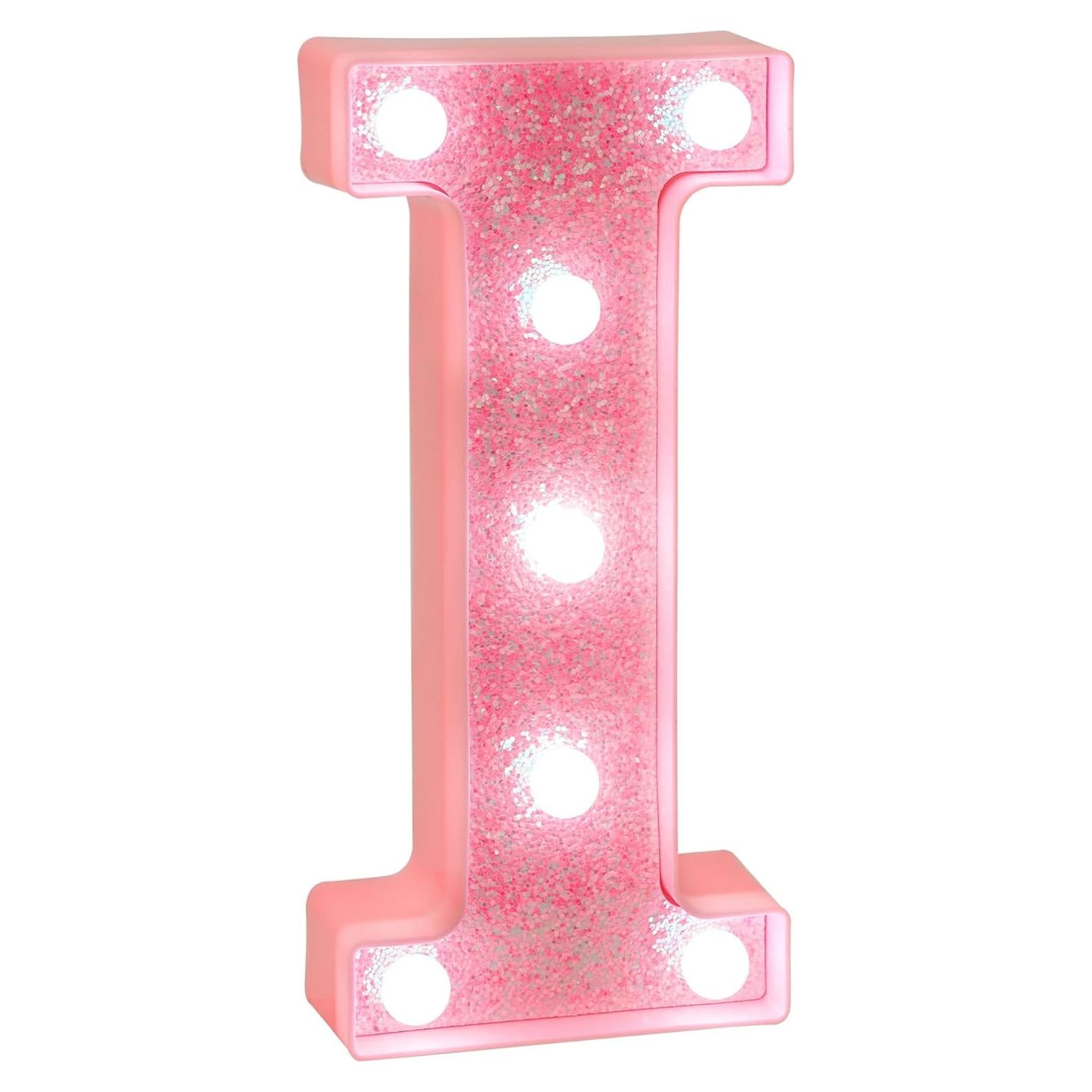 Letra I Rosa LED Eufony para Decoración de Cumpleaños