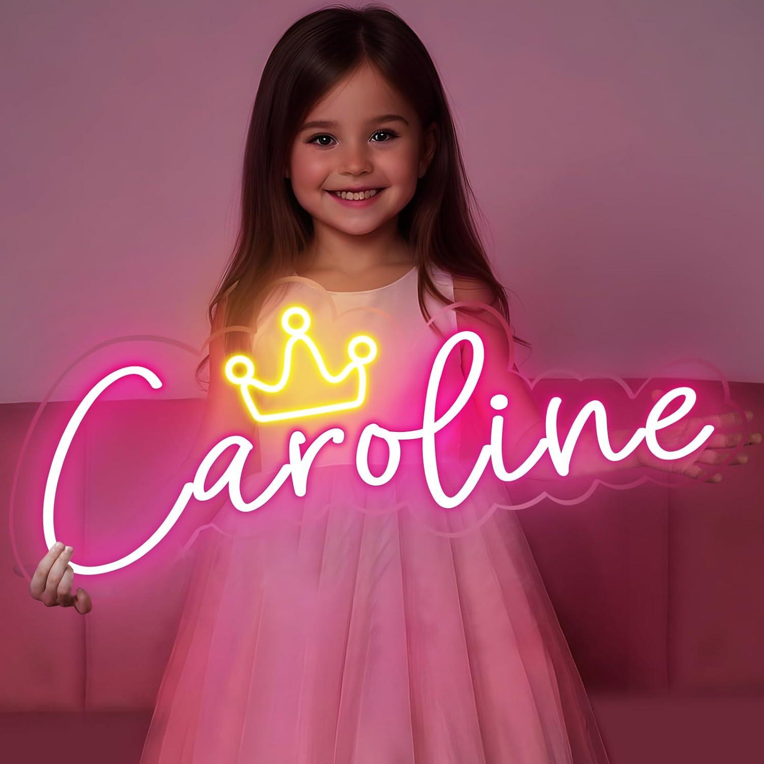 Letrero de Neón LED Personalizado DOCRAGI Rosa 30 cm