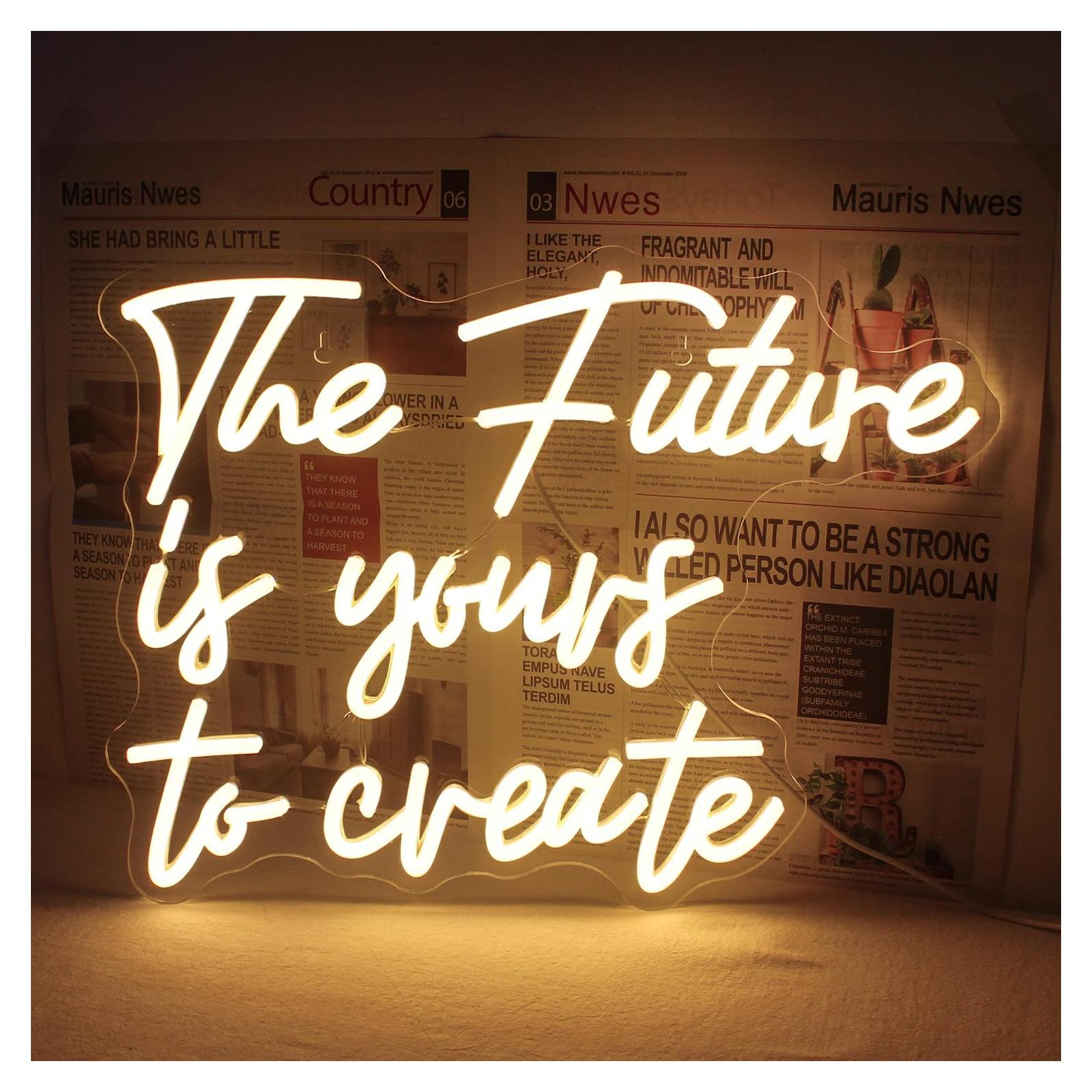 Letrero de Neón El Futuro es Tuyo para Crear - 32x38.7cm