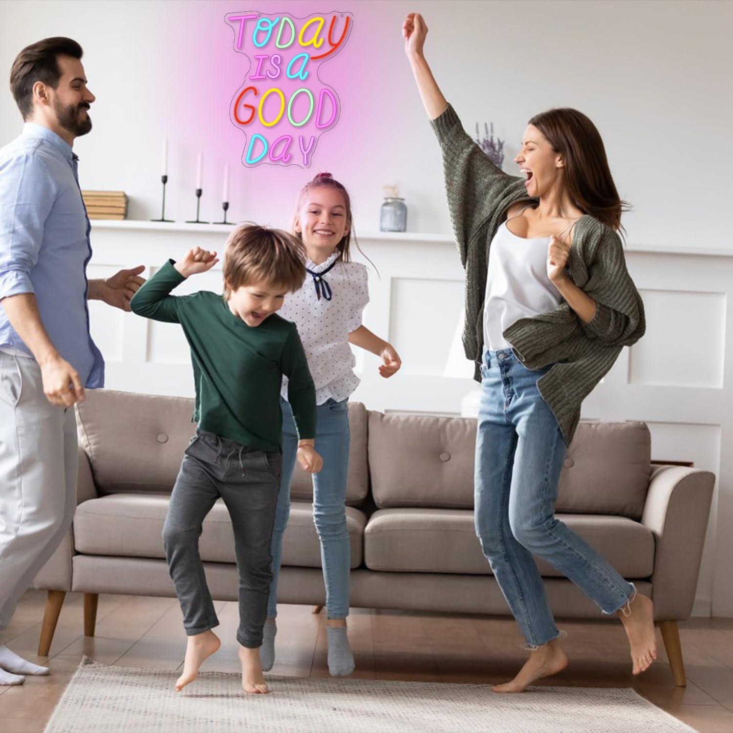 Letrero de Neón LED Gyaksjm 'Hoy es un Buen Día' 40x33cm