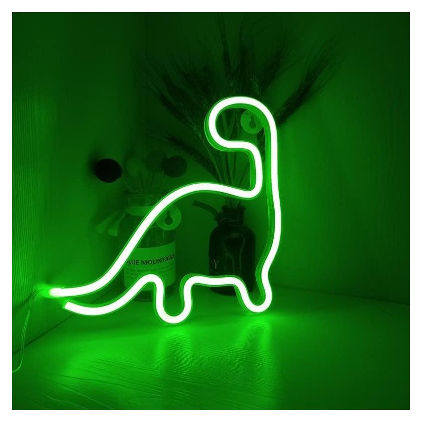 Luz de Neón Dinosaurio Verde SHANGREN 24.1x23.6 cm