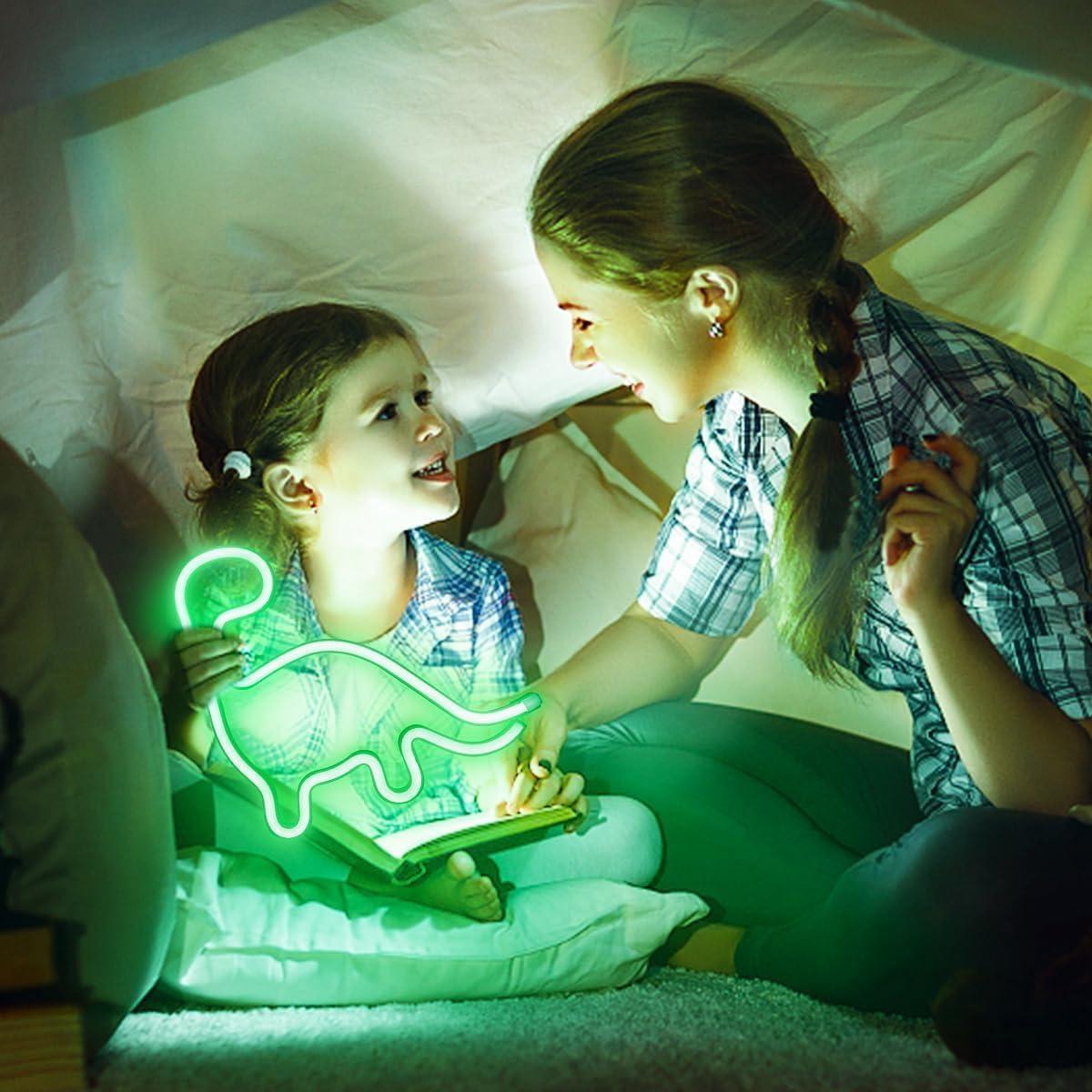 Luz de Neón Dinosaurio Verde SHANGREN 24.1x23.6 cm