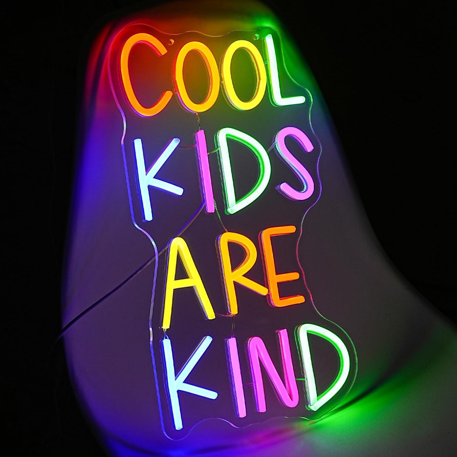 Letrero Neón LED Xixkilly 'Los Niños Geniales Son Amables' 41.91x22.95cm