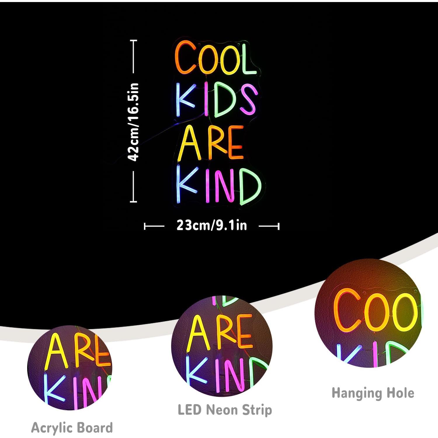 Letrero Neón LED Xixkilly 'Los Niños Geniales Son Amables' 41.91x22.95cm