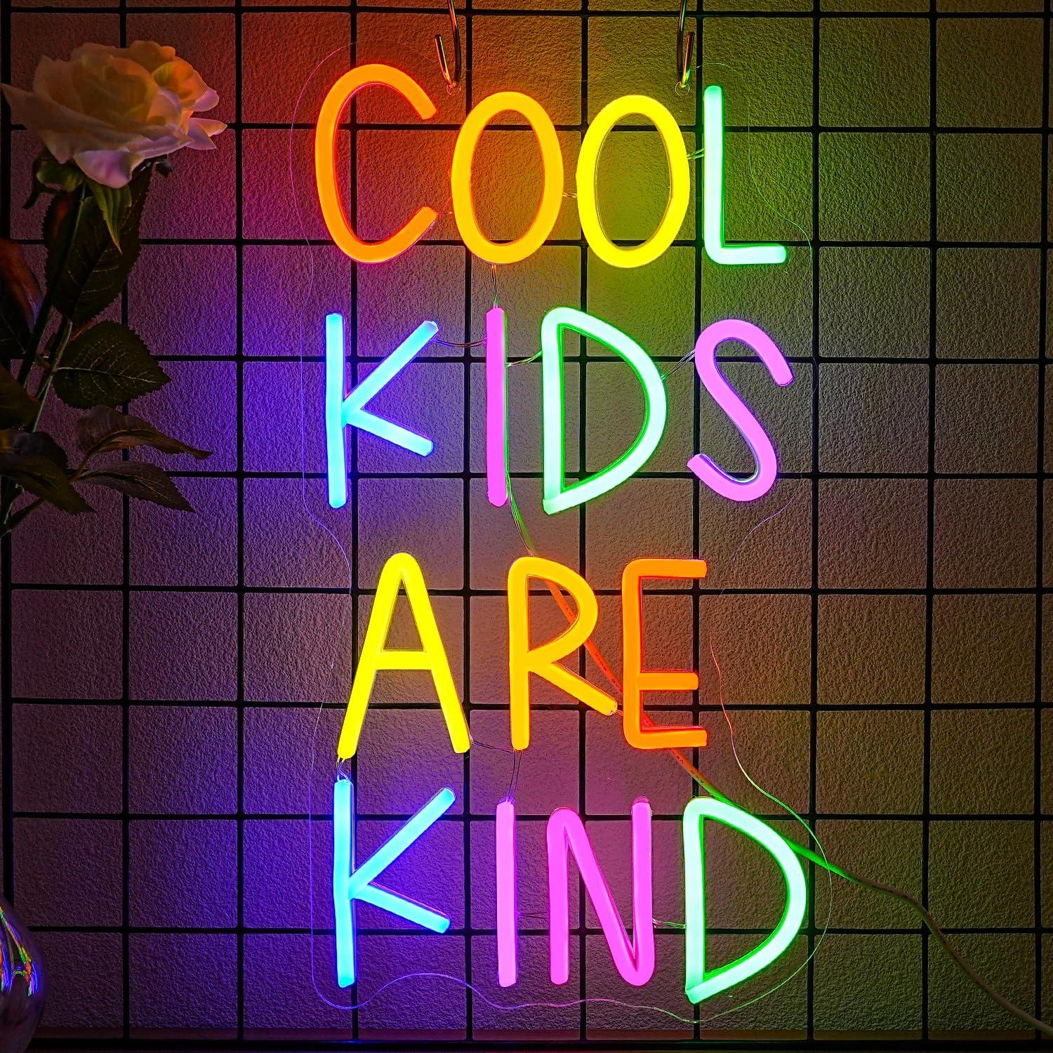 Letrero Neón LED Xixkilly 'Los Niños Geniales Son Amables' 41.91x22.95cm