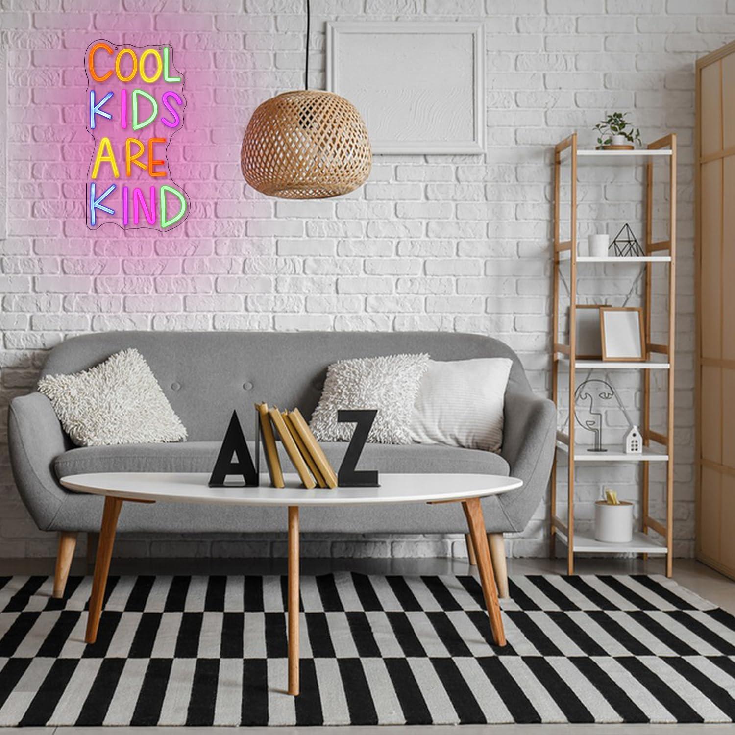 Letrero Neón LED Xixkilly 'Los Niños Geniales Son Amables' 41.91x22.95cm