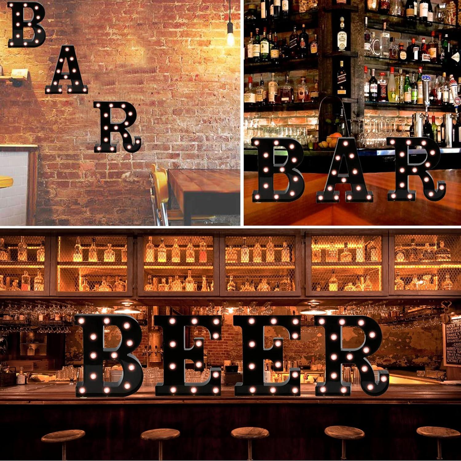 Letrero Iluminado LED OYCBUZO Negro 22.5 cm Decoración Fiesta