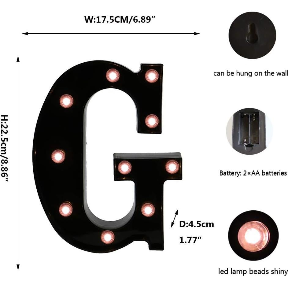 Letrero Iluminado LED OYCBUZO Negro 22.5 cm Decoración Fiesta