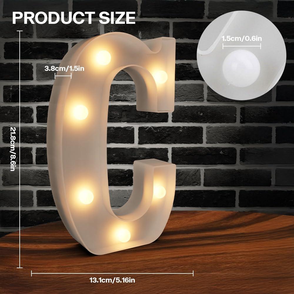 Letras de Marquee Iluminadas Cidenbio - Decoración LED Blanca