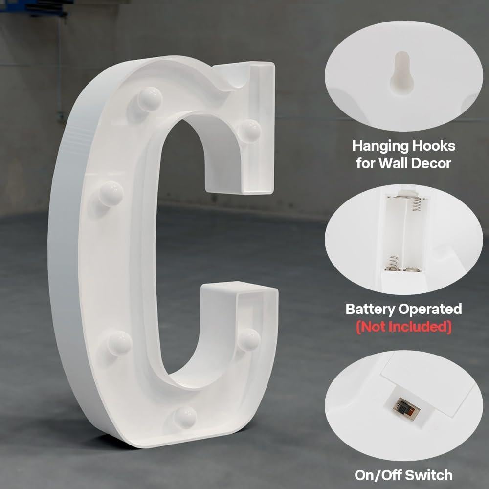 Letras de Marquee Iluminadas Cidenbio - Decoración LED Blanca