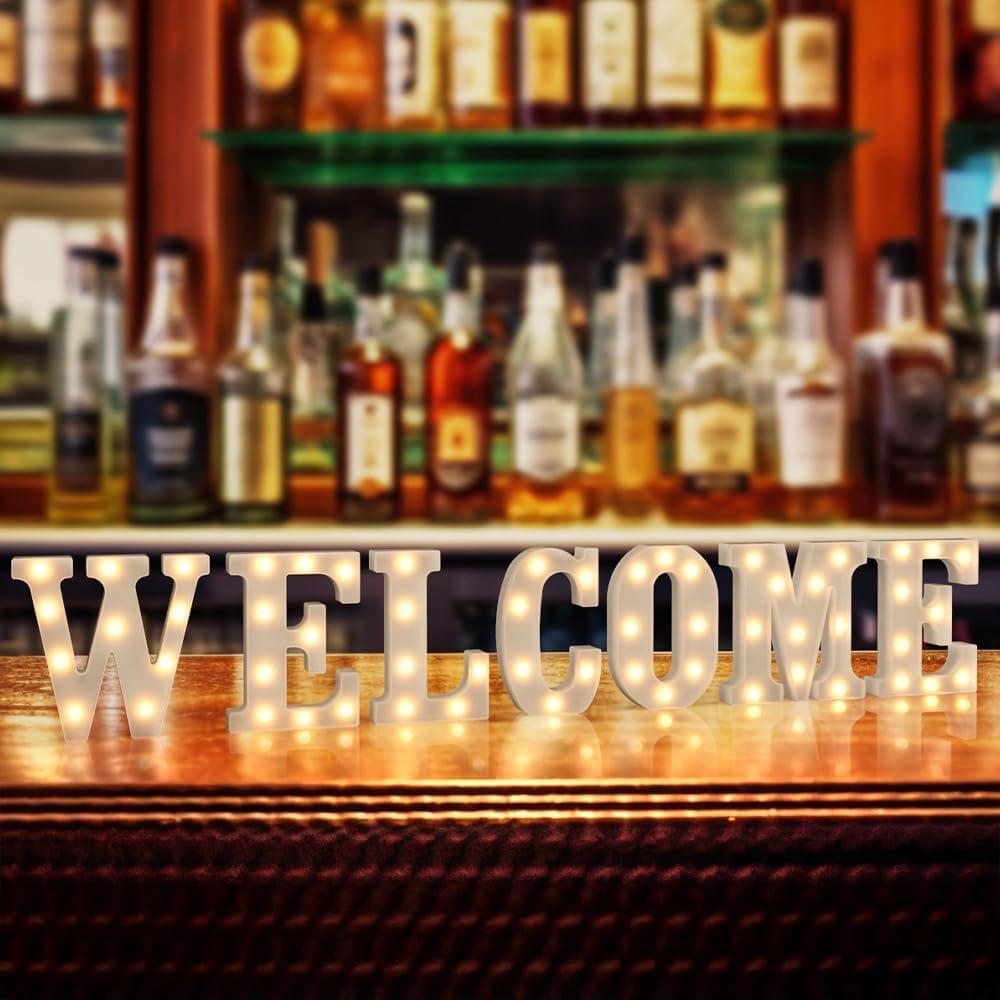 Letras de Marquee Iluminadas Cidenbio - Decoración LED Blanca