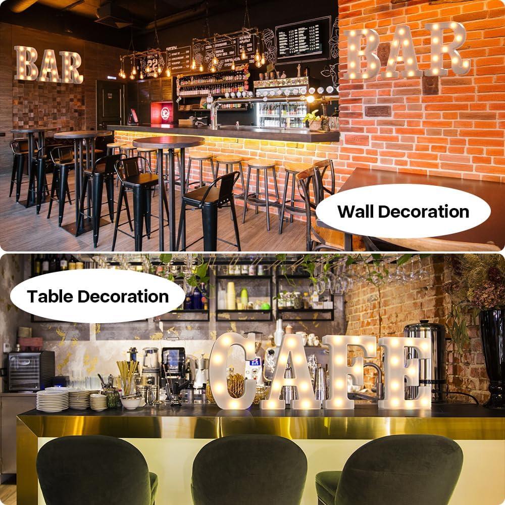 Letras de Marquee Iluminadas Cidenbio - Decoración LED Blanca