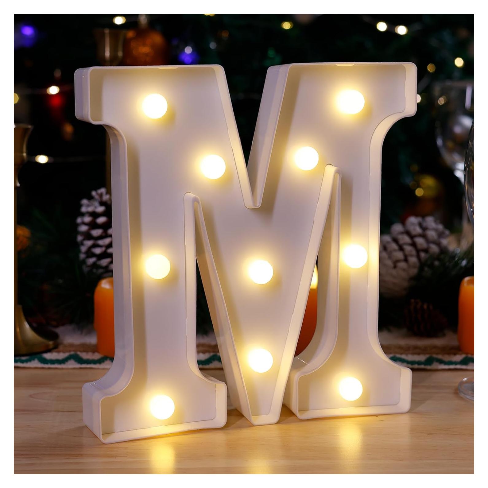 Luz LED Decorativa Letra M TEHIBIEN para Fiestas y Bodas