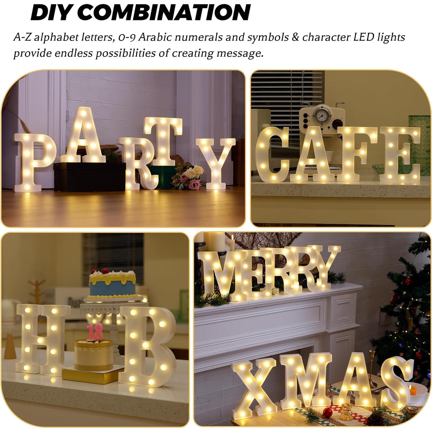 Luz LED Decorativa Letra M TEHIBIEN para Fiestas y Bodas