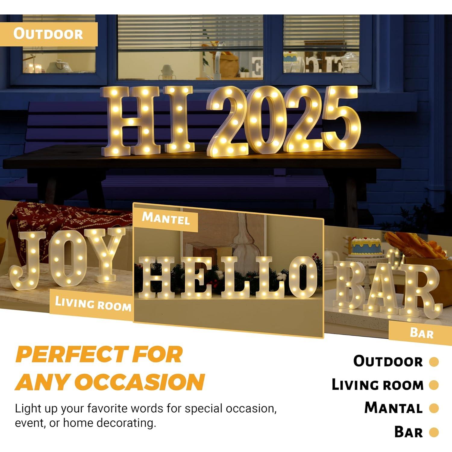 Luz LED Decorativa Letra M TEHIBIEN para Fiestas y Bodas