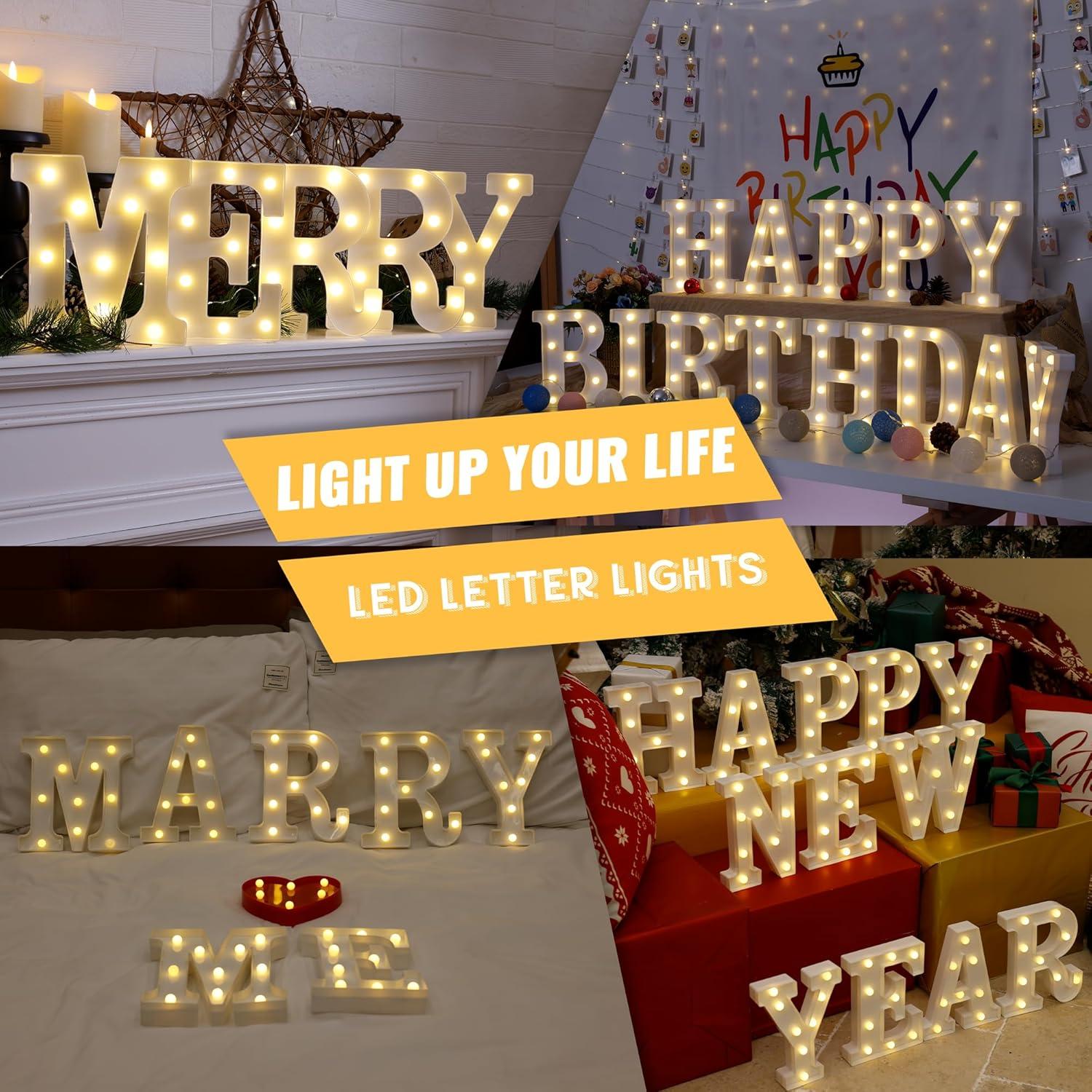 Luz LED Decorativa Letra M TEHIBIEN para Fiestas y Bodas