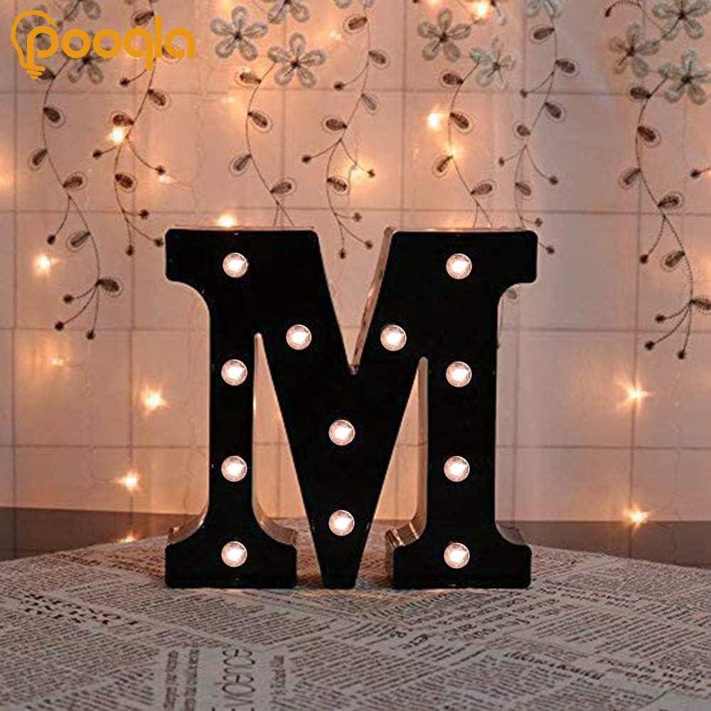 Letrero Marquee LED Decorativo JUHUI Letra M 22.5 cm