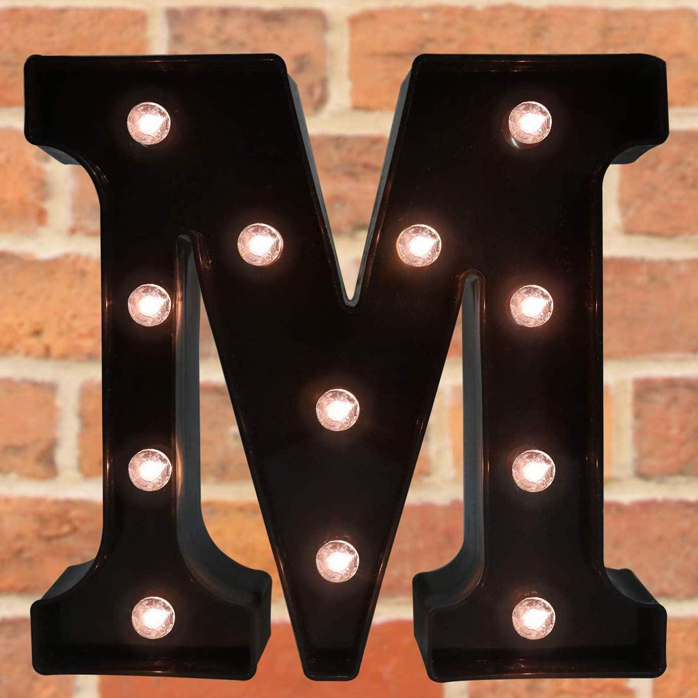 Letrero Marquee LED Decorativo JUHUI Letra M 22.5 cm