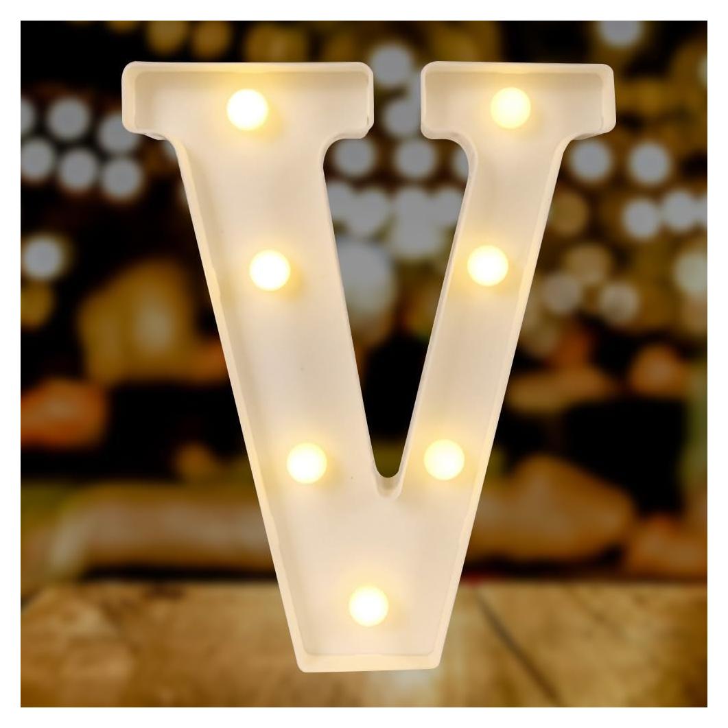Luz de Cartelera LED HYLEBOR Letra V para Decoración Fiesta