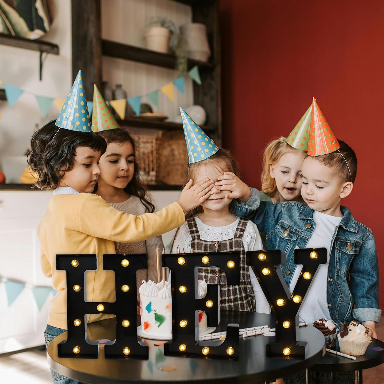 Letras Iluminadas LED Hirbisnis H Negras para Decoración