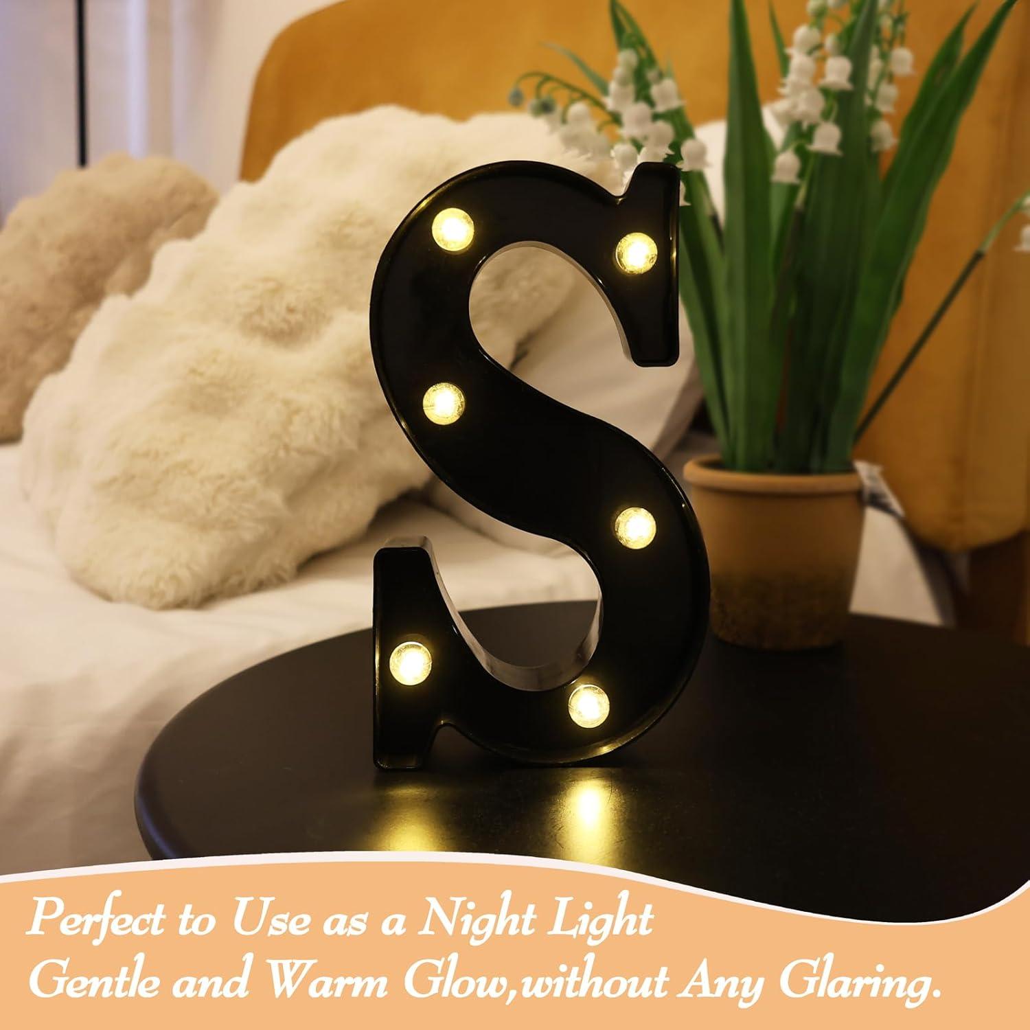 Letras Iluminadas LED Hirbisnis H Negras para Decoración