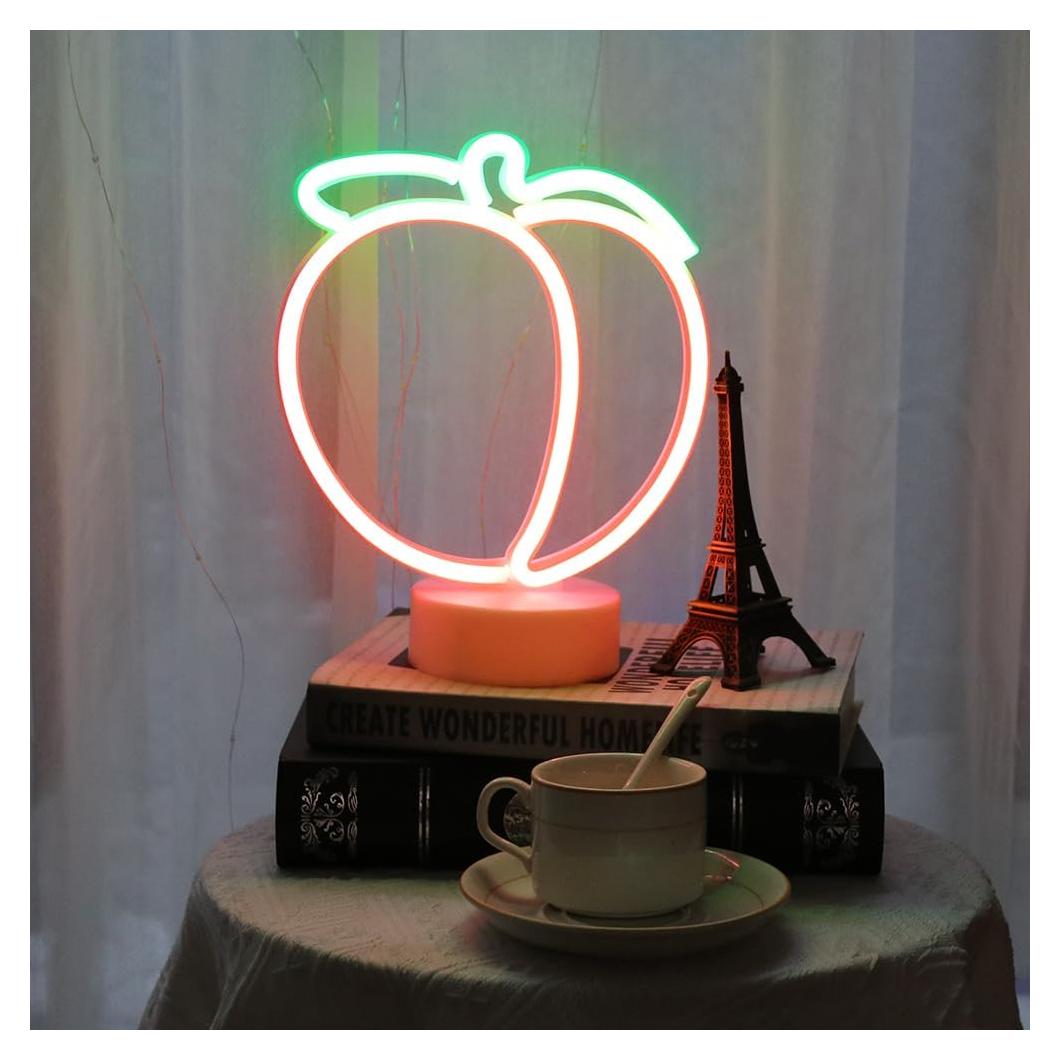 Luz de Neón LED Durazno GUOCHENG Decorativa 25.4 cm