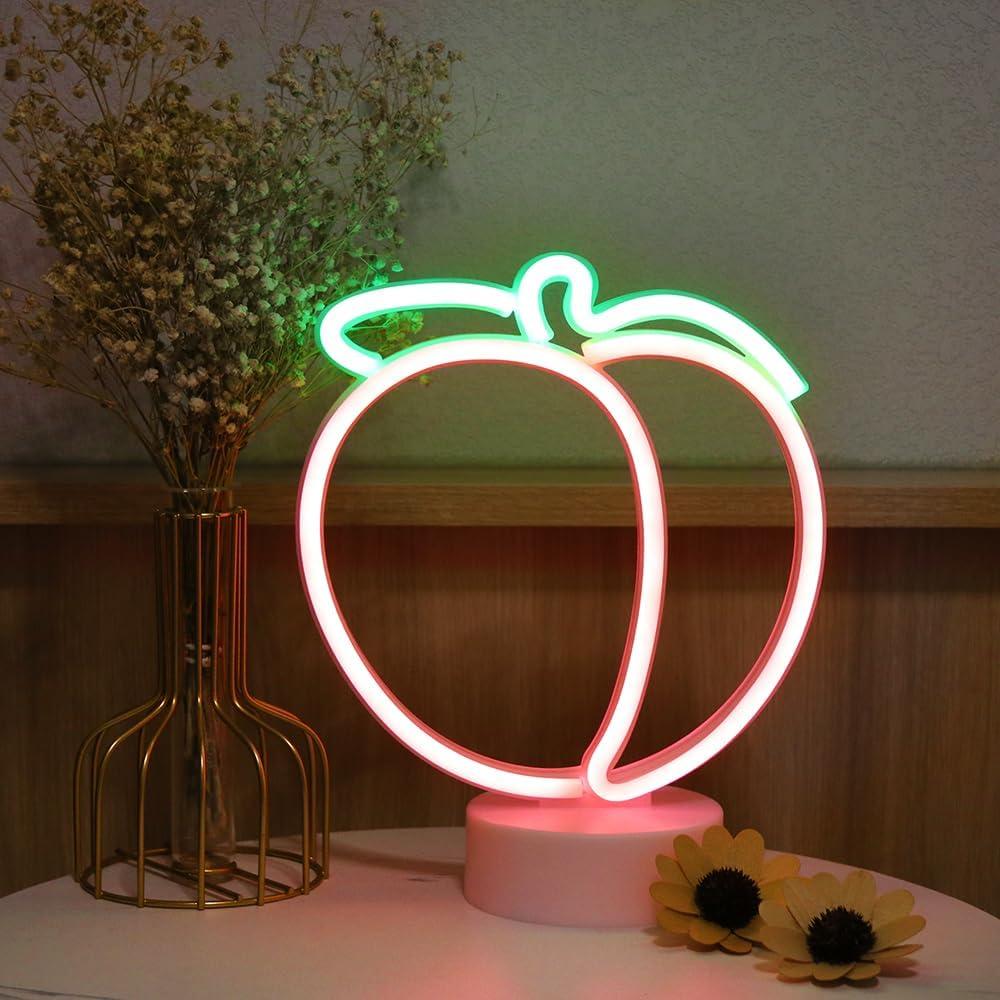 Luz de Neón LED Durazno GUOCHENG Decorativa 25.4 cm
