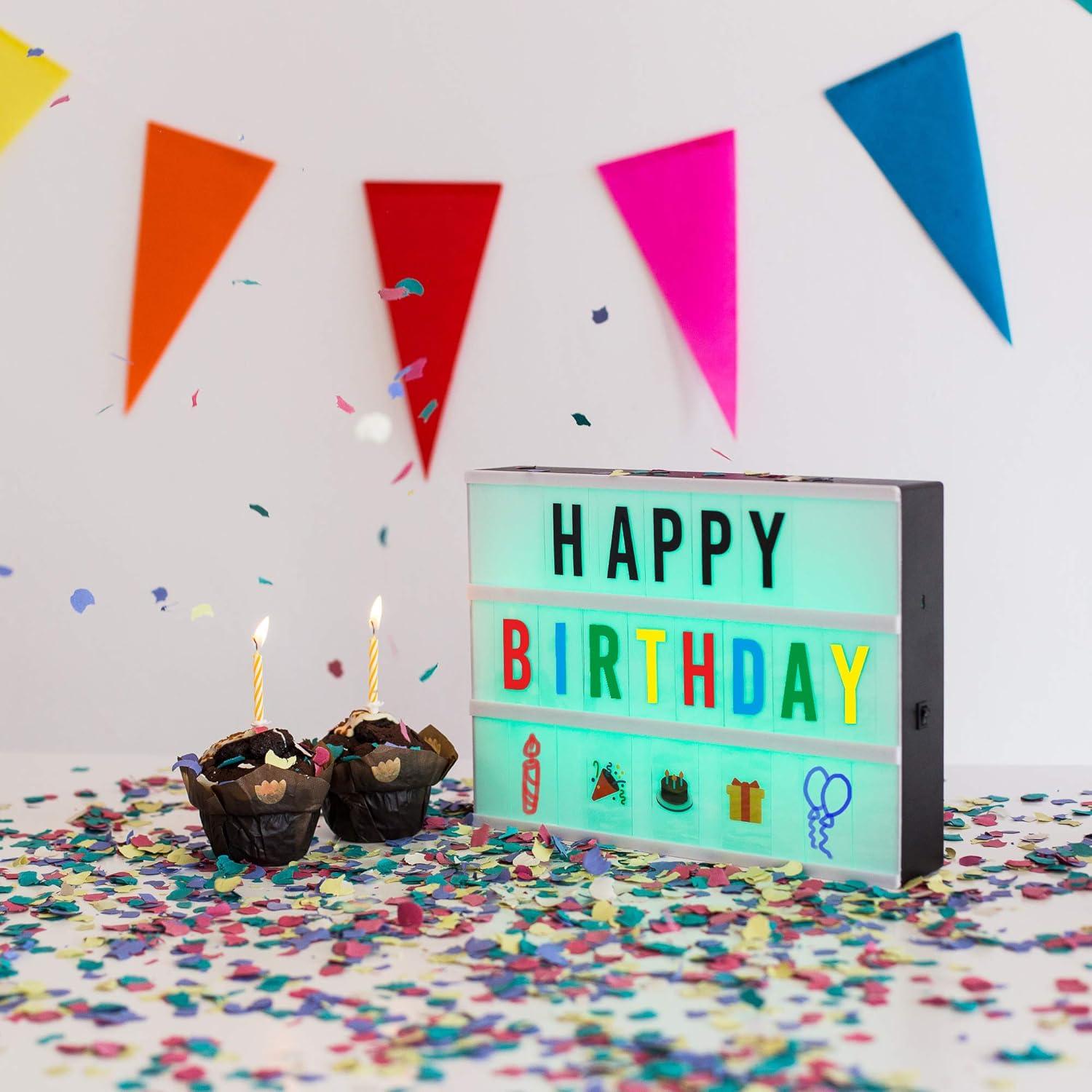 Caja de Luz LED Multicolor BONNYCO con 400 Letras y Emojis