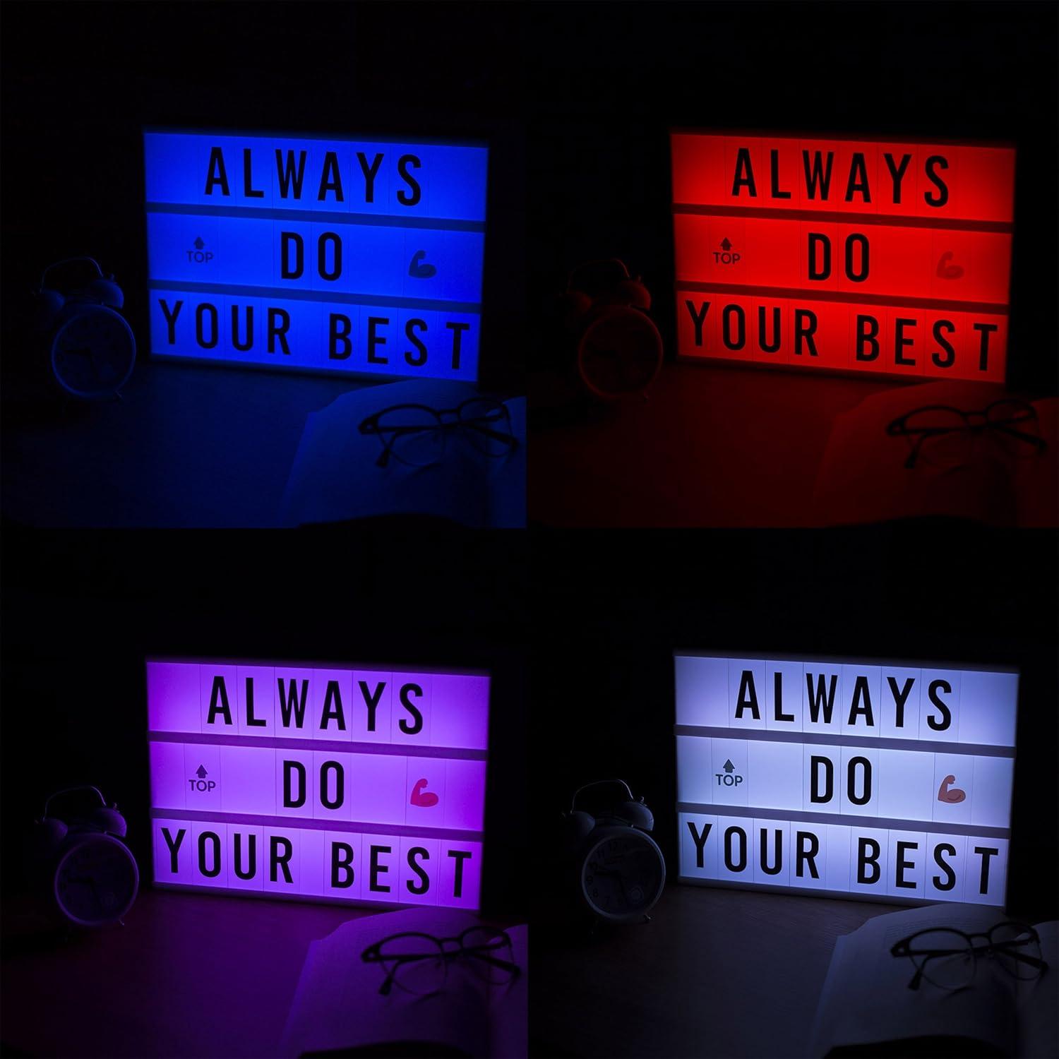 Caja de Luz LED Multicolor BONNYCO con 400 Letras y Emojis