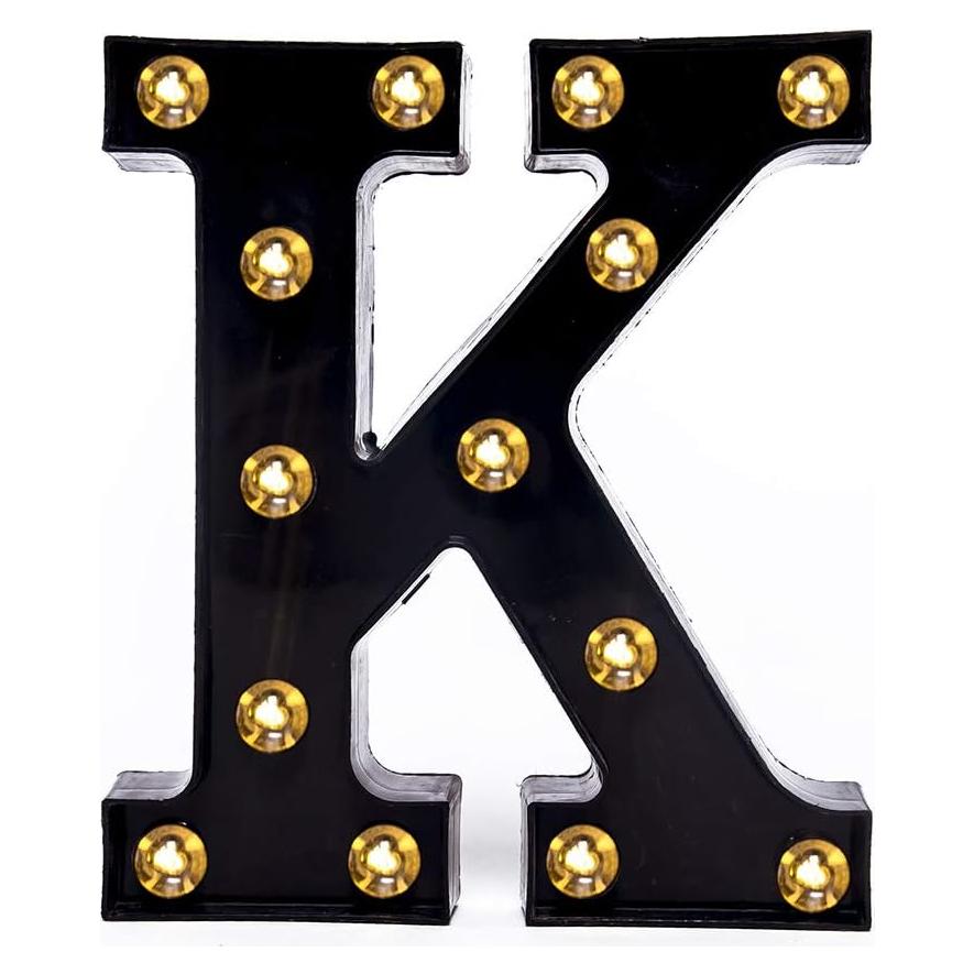 Luz LED Letras Foaky K 22 cm para Decoración de Eventos