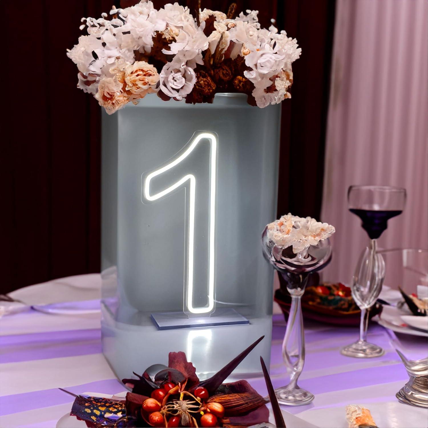 Letrero Neón LED Número 1 NUOSHANZS 42x28 cm Decoración