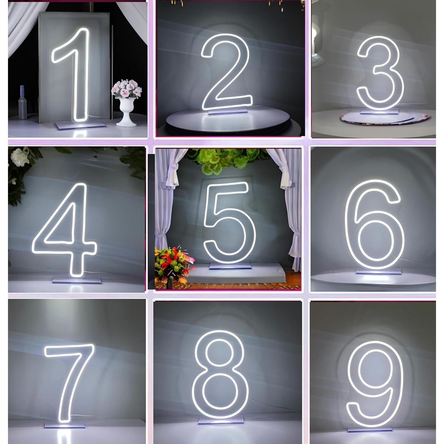Letrero Neón LED Número 1 NUOSHANZS 42x28 cm Decoración