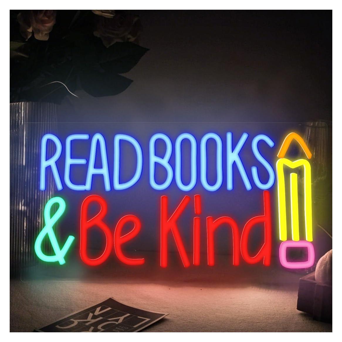 Letrero de Neón LED Yao Yun 'Leer Libros y Ser Amable' 36x18cm
