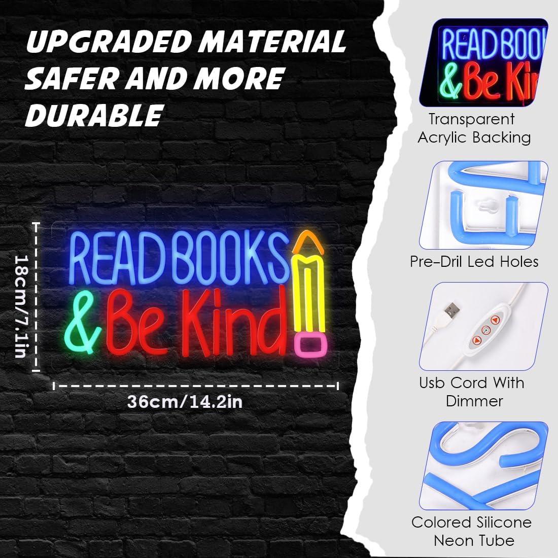 Letrero de Neón LED Yao Yun 'Leer Libros y Ser Amable' 36x18cm
