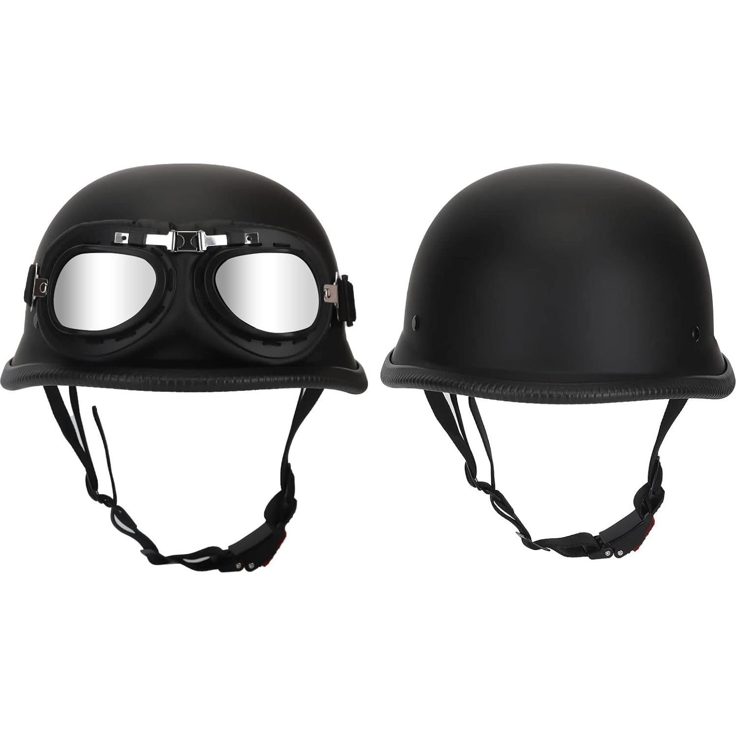 Casco de motocicleta Senhill BGK negro mate con gafas