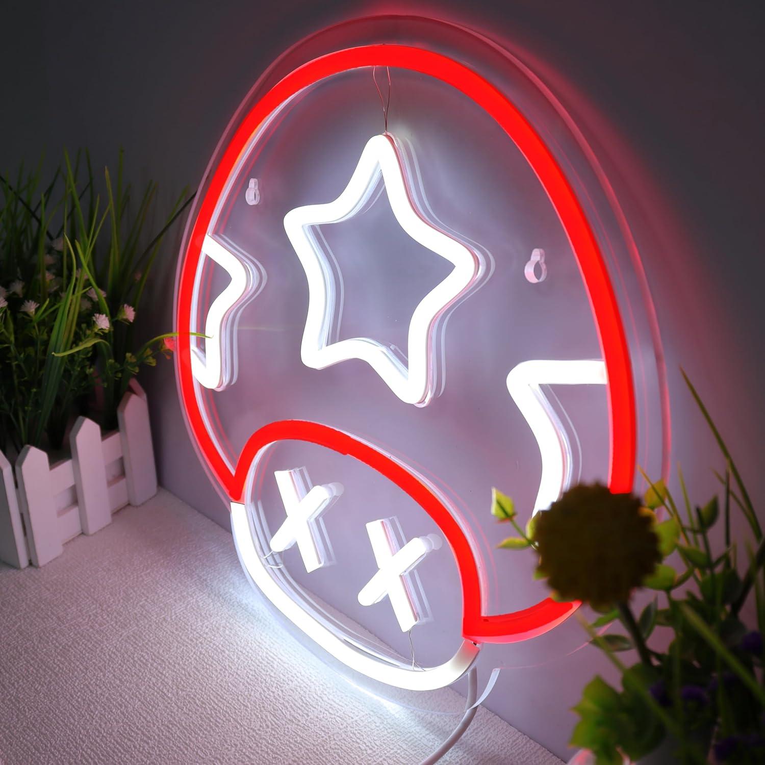 Luz de Neón de Hongo Greenroledulfcc 30x29 cm USB Ajustable