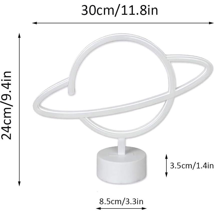 Lámpara de Mesa LED ENUOLI Planeta Azul y Rosa 23.9 cm