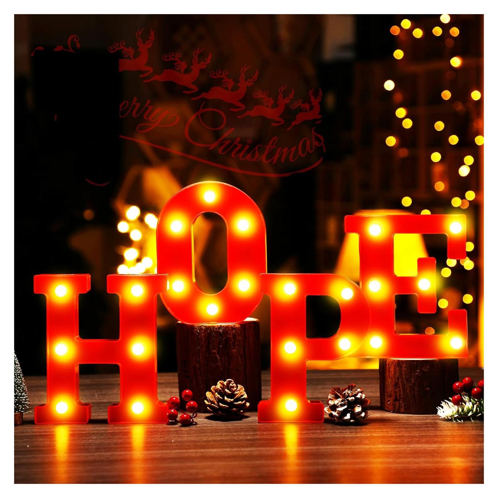 Luces LED de Letras VIHOSE Esperanza Decoración Navideña