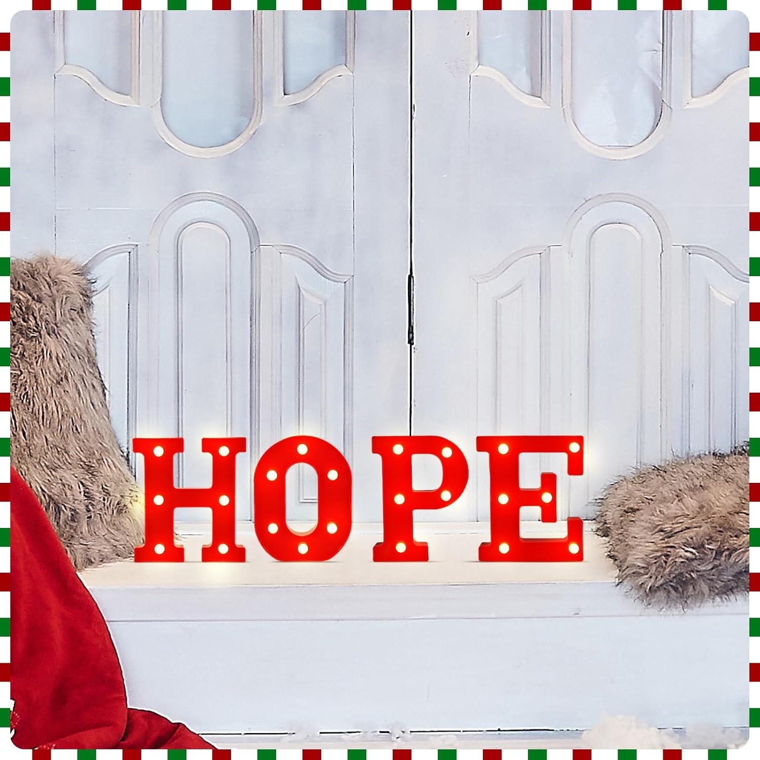 Luces LED de Letras VIHOSE Esperanza Decoración Navideña