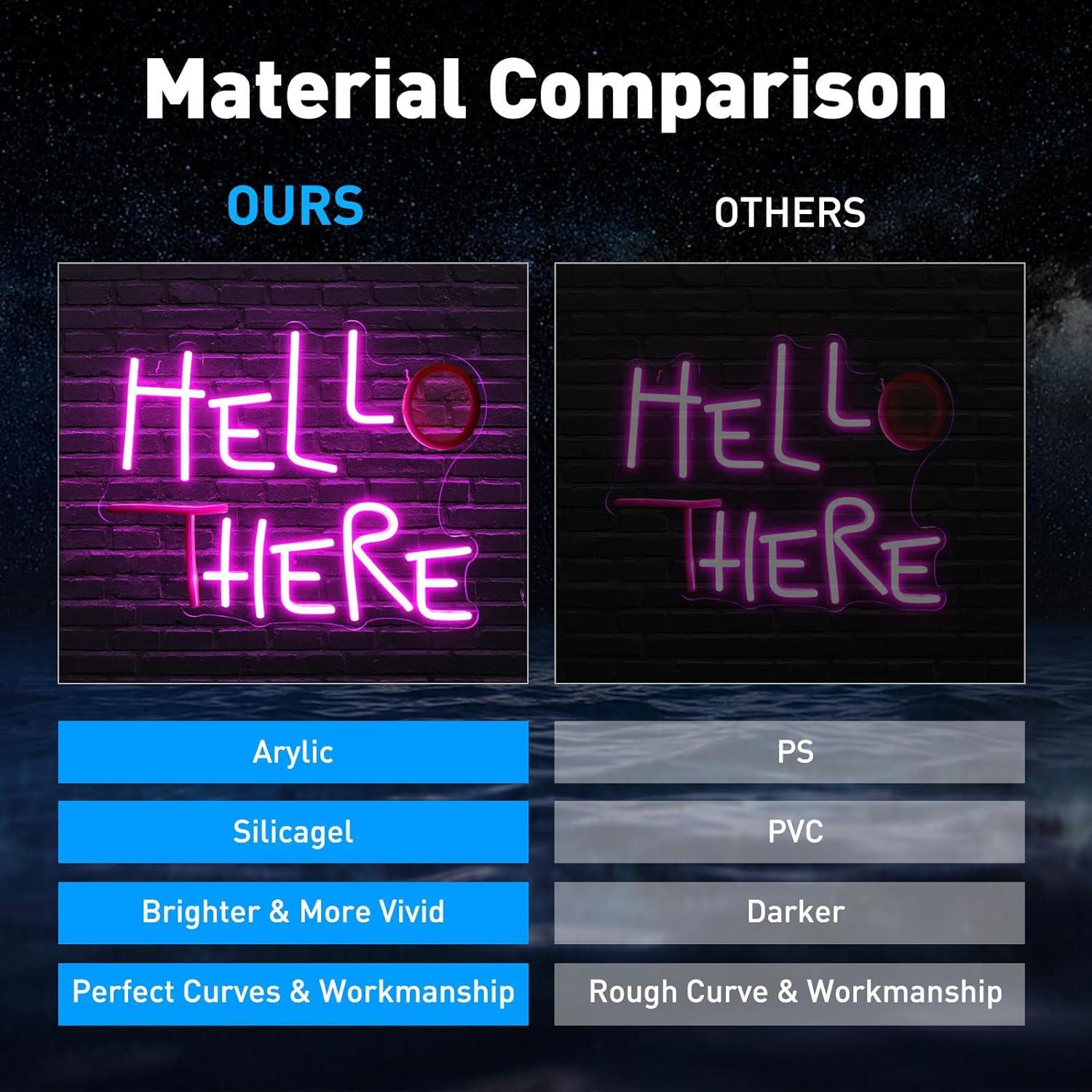 Letrero Neón Hola Allá IMEGINA 35x27 cm Rosa USB