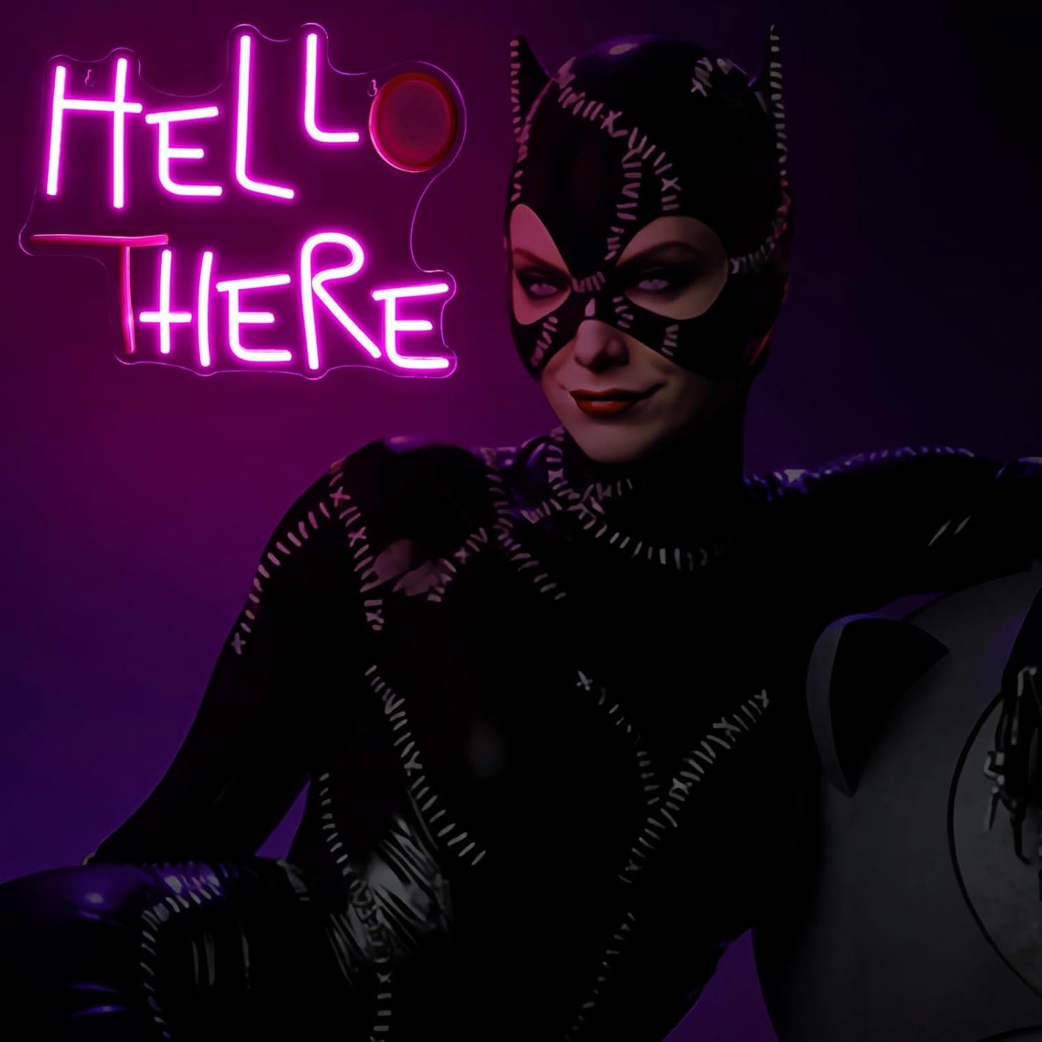 Letrero Neón Hola Allá IMEGINA 35x27 cm Rosa USB