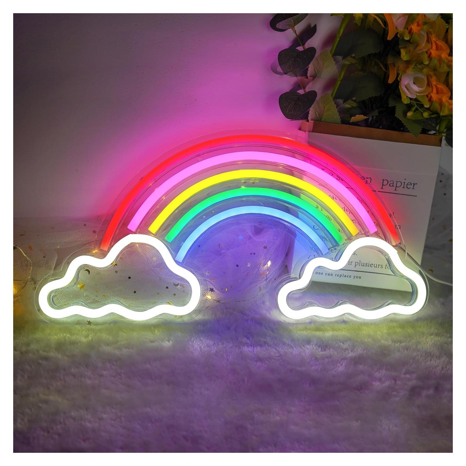 Letrero de Neón LED Arcoíris YSMNDE 40x20 cm Decoración