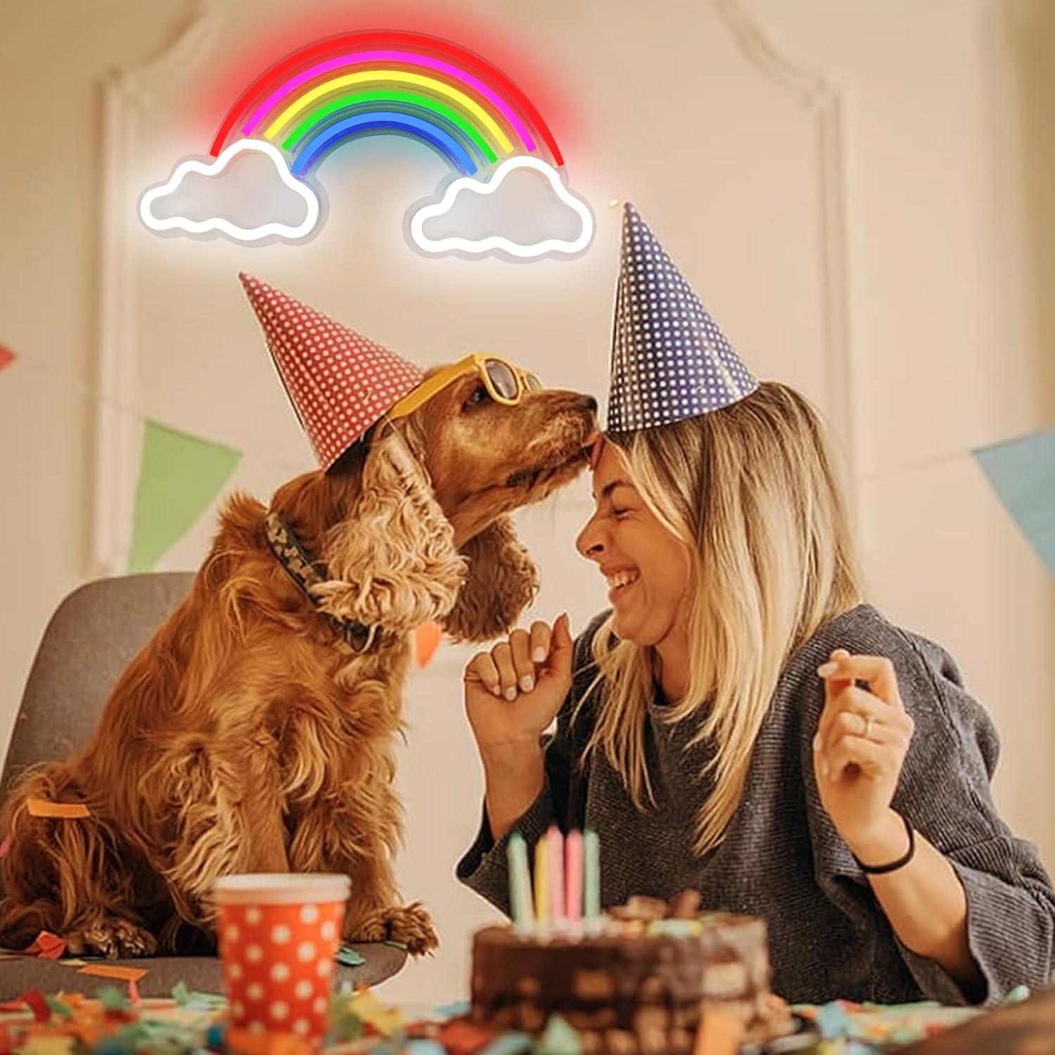 Letrero de Neón LED Arcoíris YSMNDE 40x20 cm Decoración