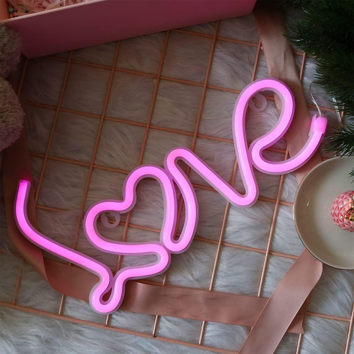 Luz de Neón Corazón Rosa Yaozhou - Decoración San Valentín