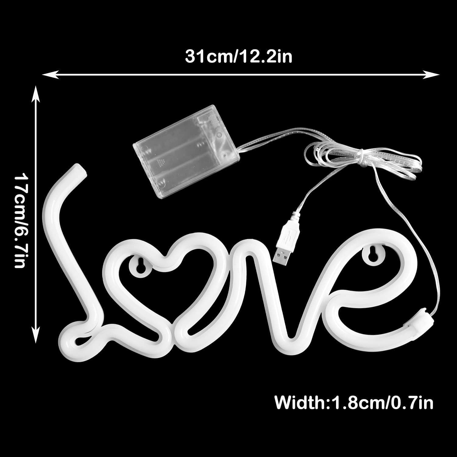 Luz de Neón Corazón Rosa Yaozhou - Decoración San Valentín