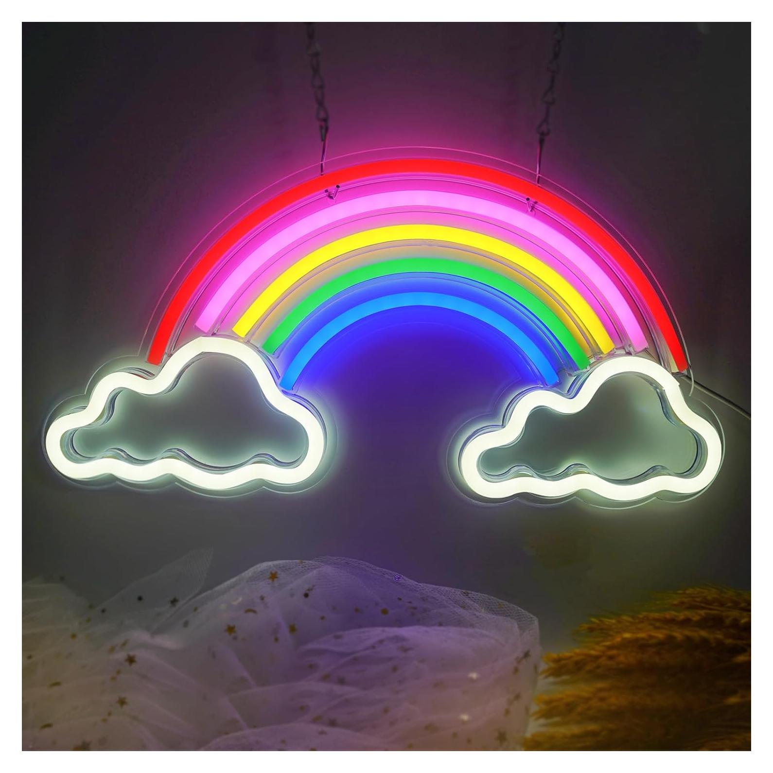 Luz de Neón Arcoíris SMOORITA 21x40 cm USB para Pared