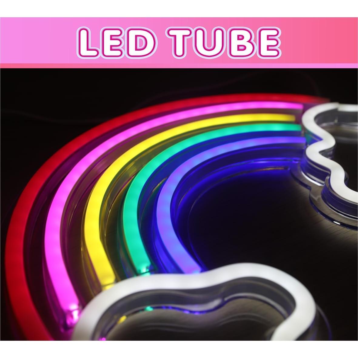 Luz de Neón Arcoíris SMOORITA 21x40 cm USB para Pared