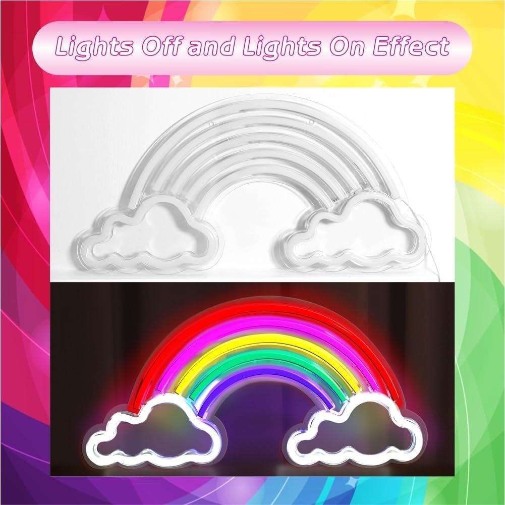 Luz de Neón Arcoíris SMOORITA 21x40 cm USB para Pared
