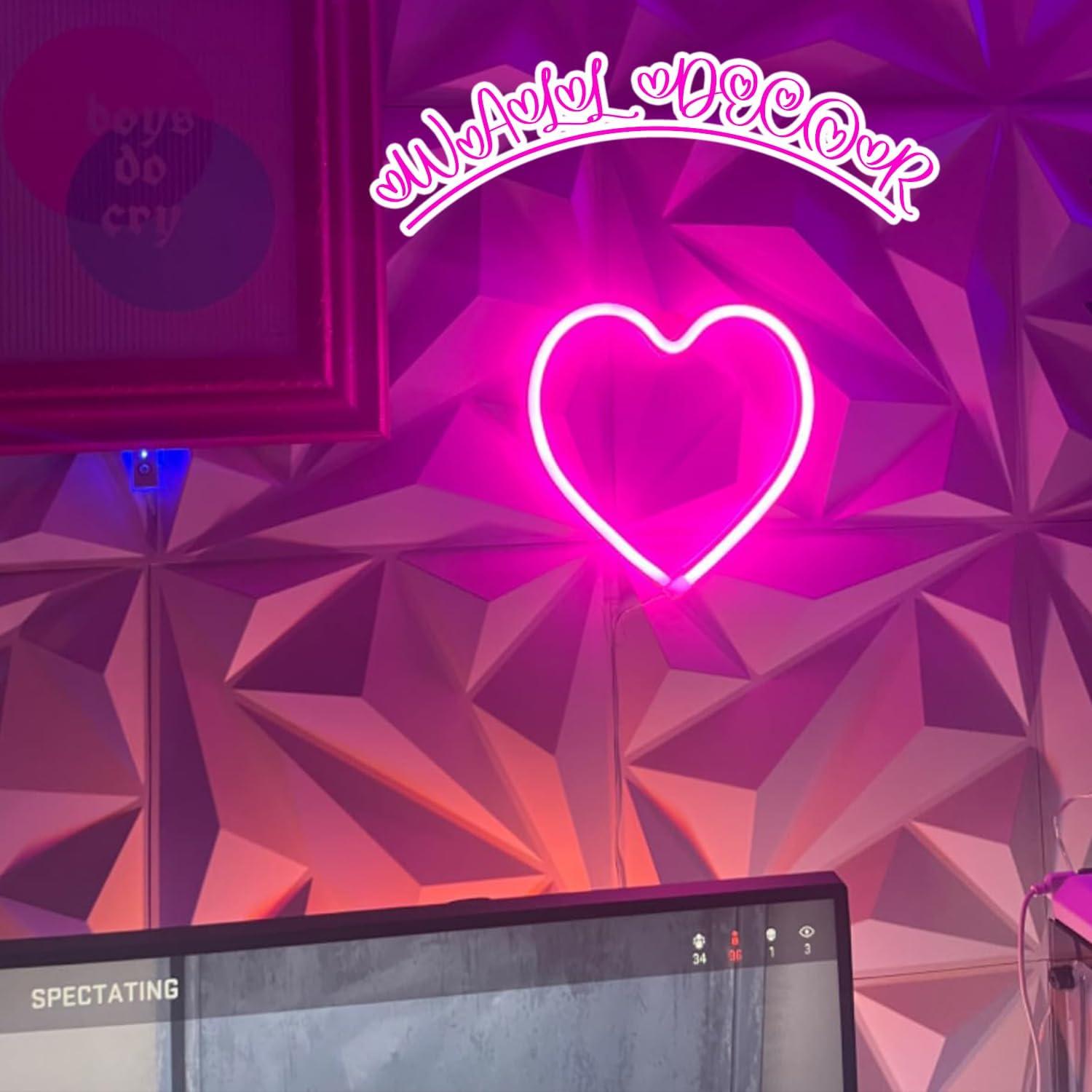 Luz de Neón Corazón Rosa HancraStore LED USB Pilas