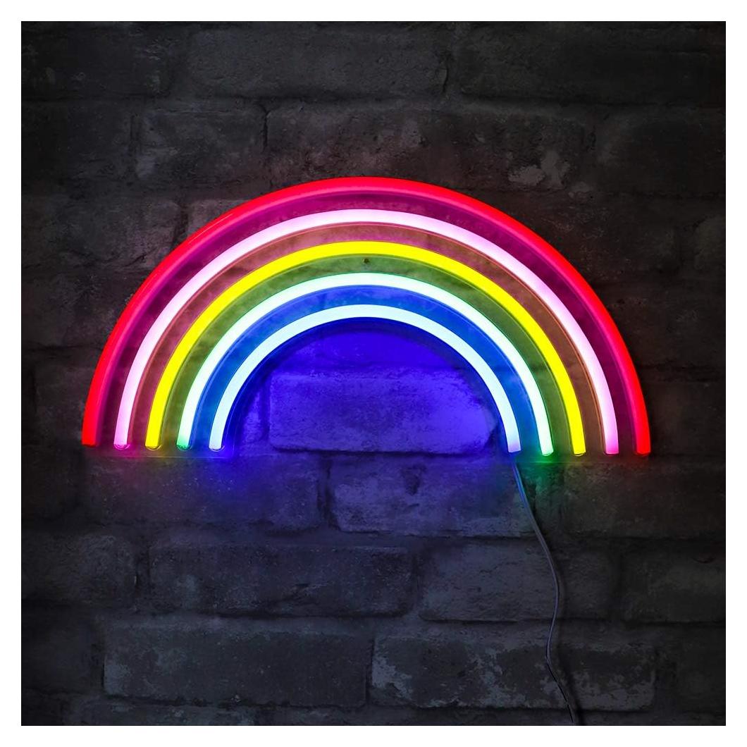 Letrero LED Arcoíris Multicolor Isaac Jacobs 38.1 cm x 19.05 cm